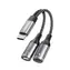 Dudao L13C adaptér 2v1 / USB-C / šedá
