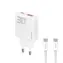 Dudao A30EUT sieťová nabíjačka s káblom biela / USB-A / USB-C / 30W