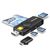 Axagon CRE-SMP2A, USB-A + USB-C PocketReader 4-slot čítačka SMART card (eObčanka) + SD/microSD/SIM