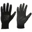 SIXTOL GLOVE PE-PU 10 čierne / Rukavice pracovné z polyesteru polomáčané v polyuretáne / veľkosť 10 