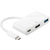 MicroConnect USB-C to USB3.0+HDMI+USB 3.1-C adaptér biela