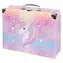BAAGL Skladací školský kufrík Rainbow Unicorn s kovaním / 32.5 x 10.5 x 26 cm