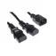 PremiumCord Kábel sieťový 230V, Y-kábel predlžovací M-2x F