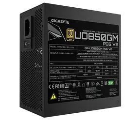 GIGABYTE UD850GM PG5 V2 čierna / Zdroj / 850W / ATX 3.1 / 80PLUS Gold / modulárny / 120mm ventilátor
