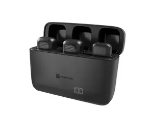Natec Hopper Lavalier čierna / Klopový mikrofón / sada 2 ks / bezdrôtový / USB-C / 2.4 GHz