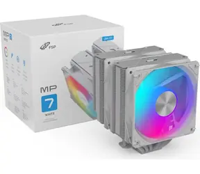 FSP MP7-WA Dual biela / Chladič CPU / 2× 120 mm / 1800 rpm / PWM / ARGB / pre Intel & AMD