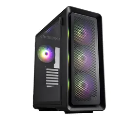 Fortron CUT593P čierna / ATX / 2x USB3.0 + 1x USB-C / 4X 140mm ARGB / bez zdroja / priehľadná bočnica / ARGB podsvietenie