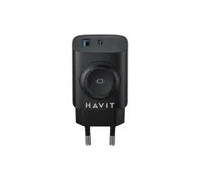 Havit UC132 čierna / Nabíjací adaptér / GaN / 2x USB-A / 4X USB-C / 22 W