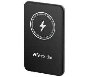 Verbatim Charge 'n' Go čierna / Magnetická bezdrôtová powerbanka / 5000 mAh / USB-C / MagSafe / 15-20 W