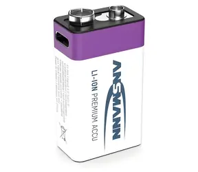 Ansmann Li- ION 9V Block / Akumulátor / 340 mAh / USB-C