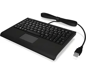 Keysonic ACK-3410 US čierna / Mini klávesnica / Touchpad / USB / 80 kláves