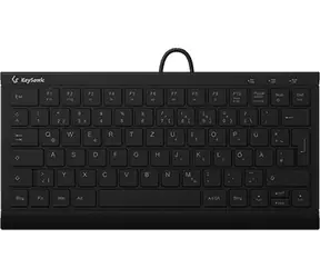 Keysonic KSK-5011ELC čierna / Mini klávesnica / DE QWERTZ / USB / biele podsvietenie / zdvih 1,5 mm