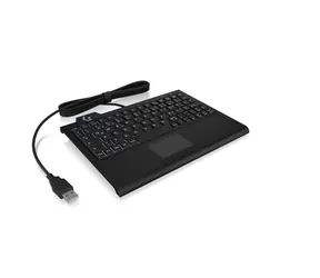 Keysonic KSK-3210ELU (UK) čierna / Klávesnica / Super-Mini / Touchpad / Podsvietenie / USB