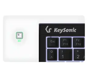 Keysonic KSK-3211ELU čierna / Super Mini klávesnica / Touchpad / USB / LED podsvietenie / DE