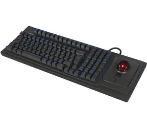 Keysonic KSK-8202ELU-T čierna / Klávesnica s trackballom / Full-size / US / podsvietená