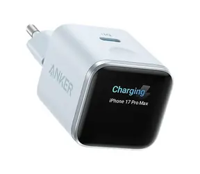 Anker Nano 45W SMART Display modrá / Nabíjačka do siete / 1x USB-C / GaN / TÜV