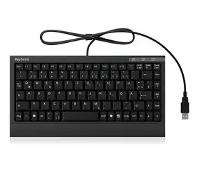Keysonic ACK-595C+ čierna / Mini klávesnica / SoftSkin / PS/2 a USB / US layout