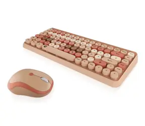 Keysonic KSKM-5200M-RF béžová / Klávesnica s myšou / Mini / RF 2,4 GHz / nemecký layout / 86 kláves