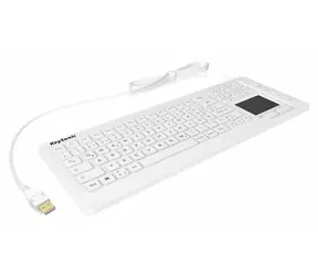 Keysonic KSK-6231 INEL biela / Priemyselná klávesnica s touchpadom / IP68 / USB / podsvietenie / nemecký layout