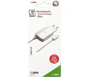 2GO biela / Sieťová nabíjačka / Lightning + USB-A / 12W / kábel 140cm