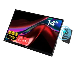 14" Verbatim LIGHT čierna / Prenosný dotykový monitor / IPS / FHD 1920x1080 / 5000mAh / 2x USB-C+HDMI / repro