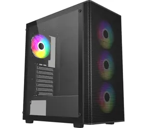 Fortron FSP M220 čierna / Skriňa ATX / priehľadná bočnica / 4X ARGB 120mm / bez zdroja / 1x USB 3.0
