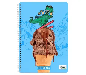 Mitama Fantasy colours Dino / Zošit špirálový / A4+ / linajkový / 60 listov / 80 g/m2