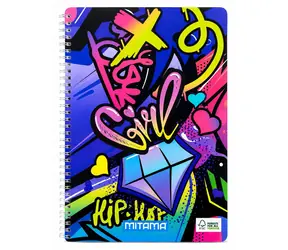 Mitama Fantasy colours A4+ music sticker / Špirálový zošit / linajkový / 60 listov