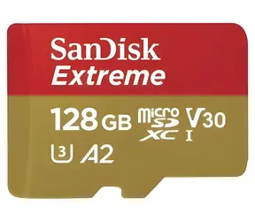 SanDisk Extreme microSDXC 128GB / microSD karta / UHS-I U3 V30 / A2 / čítanie: 190 MB/s / zápis: 90 MB/s / vhodné pre 4K