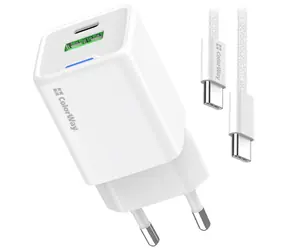 Colorway biela / Sieťová nabíjačka / 1x USB-C / GaN / PD / PPS / QC / 35W / kábel USB-C 1m