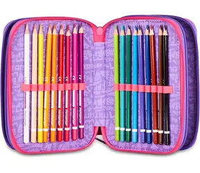 MITAMA Triplo Tye Love / Školský peračník / trojposchodový / 47 ks pomôcok / na zips