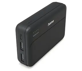 HAMA Pocket 10 čierna / Powerbanka / 10000 mAh / 2x USB-A / 5V / 2.1A