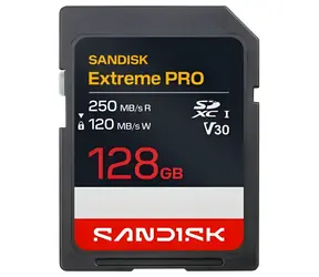 SanDisk Extreme PRO SDXC 128 GB / Pamäťová karta SDXC / čítanie 250 MB/s / zápis 120 MB/s