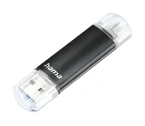 HAMA Laeta Twin čierna / Flash disk / 64 GB / USB-A 3.0 - micro USB / 40 MB/s