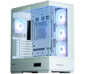 Zalman P50 DS biela / Midi tower ATX / 4X 120mm ARGB / 2x USB 3.0 + 1x USB-C / panoramatické sklo / bez zdroja