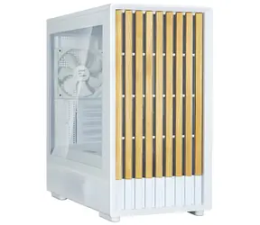 Zalman P10 Namu biela / PC skriňa / Mini Tower / 3x 120 mm fan / USB-A 3.0 / USB-C / drevené doplnky / bez zdroja