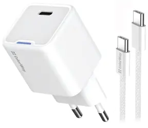 Colorway GaN USB-C nabíjačka 35W biela / 1x USB-C / PD / PPS / USB-C kábel 1 m