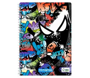 Mitama Fantasy colours skate / Špirálový zošit / A4+ / štvorčekový 5 mm / 60 listov