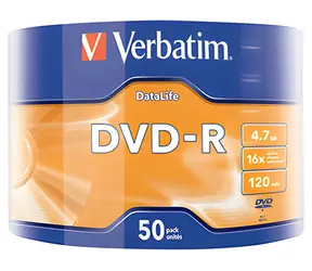 Verbatim DVD- R / Optické médium / 4,7 GB / 16x / 50 ks cake