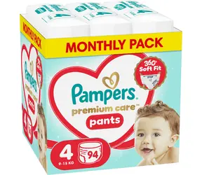 Pampers Premium Care Pants 9-15 kg (94 ks) / Plienkové nohavičky / Veľkosť 4 (9-15 kg)