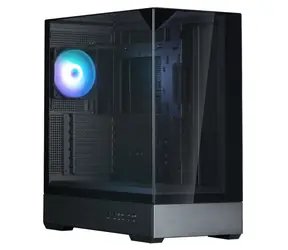 Zalman P40 Prism čierna / Počítačová skriňa / 1x 120mm ARGB / 2x USB 3.2 Gen2 / 1x USB-C / bez zdroja / priehľadná bočnica