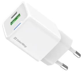 Colorway biela / Sieťová nabíjačka / 1x USB-C / GaN / 30W / PD / QC / PPS