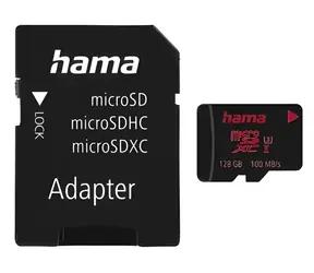 HAMA microSDXC 128 GB + adaptér / Pamäťová karta / Class 10 / UHS-I U3 / 80 MB/s