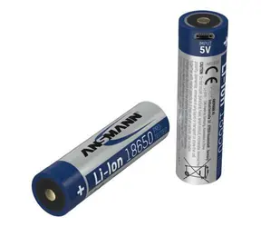 Ansmann 1307-0003 / Dobíjacie batérie / 18650 / Li- ION / 3,6 V / 3400 mAh / Micro-USB