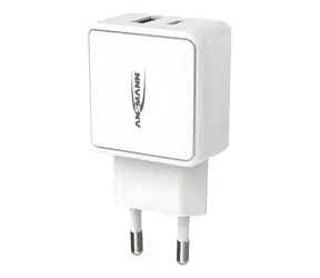 Ansmann Home Charger HC218PD biela / Nabíjací adaptér / 1x USB-C / 1x USB-A / 18W / PD / QC