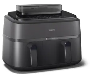 Philips NA550/00 čierna / Teplovzdušná fritéza / dvojitý kôš / funkcia pary / 2750 W / 9 l