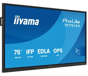 75" iiyama ProLite TE7513A-B2AG čierna / Interaktívny panel / IPS / 4K UHD / Dotykový 40bodov / Android 14 / Wi-Fi 6E