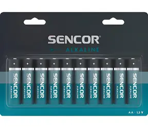 Sencor Alkalická batéria AA 10 ks / Batéria / alkalická / jednorazová