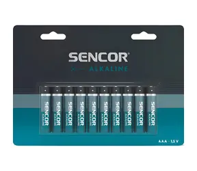 Sencor Alkalická batéria AAA 10 ks / Batéria / alkalická / jednorazová