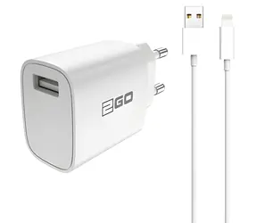2GO biela / Sieťová nabíjačka / USB-A / 10,5 W / 5 V / 2,1 A / s káblom Lightning